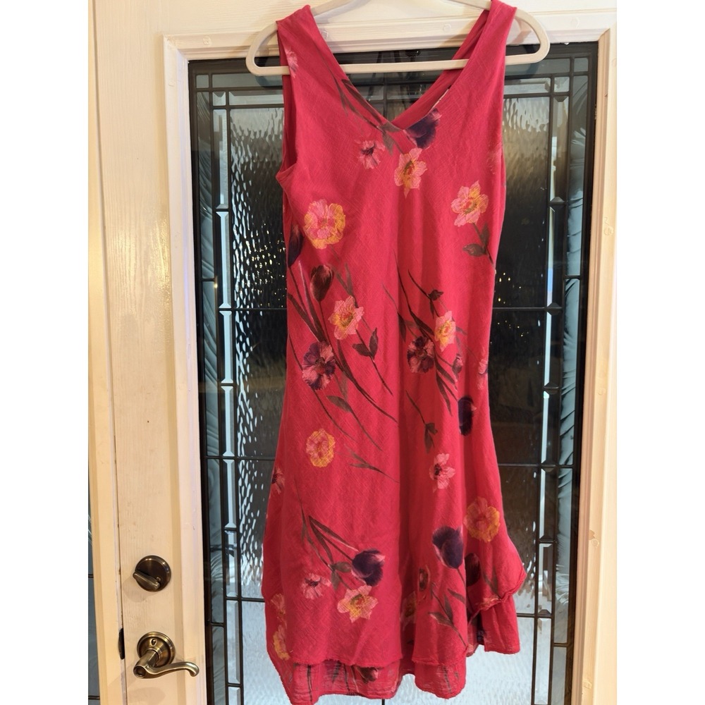 Charlie b Colorful Sleeveless Cotton Dress women's size L Gorp Cottage Core - Picture 5 of 12
